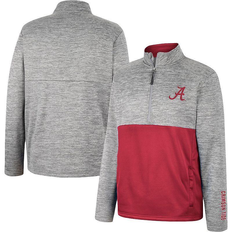 Men's Colosseum Heather Gray Oklahoma Sooners John Half-Zip Jacket, Size: Large, Grey Product Image