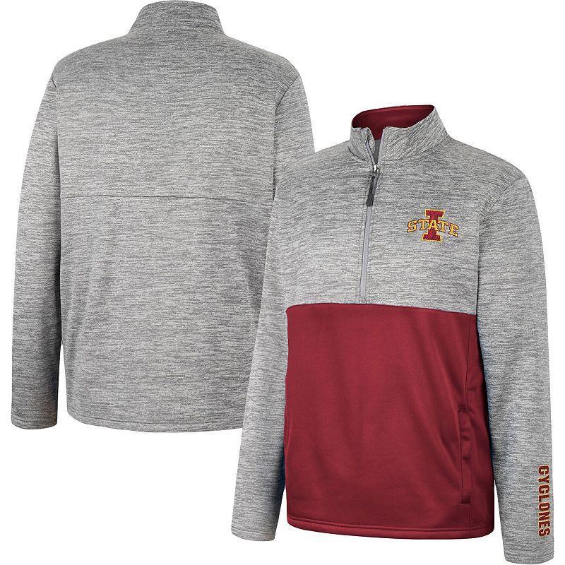 Men's Colosseum Heather Gray Oklahoma Sooners John Half-Zip Jacket, Size: Large, Grey Product Image