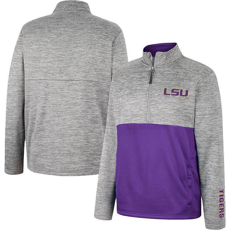 Men's Colosseum Heather Gray Oklahoma Sooners John Half-Zip Jacket, Size: Large, Grey Product Image