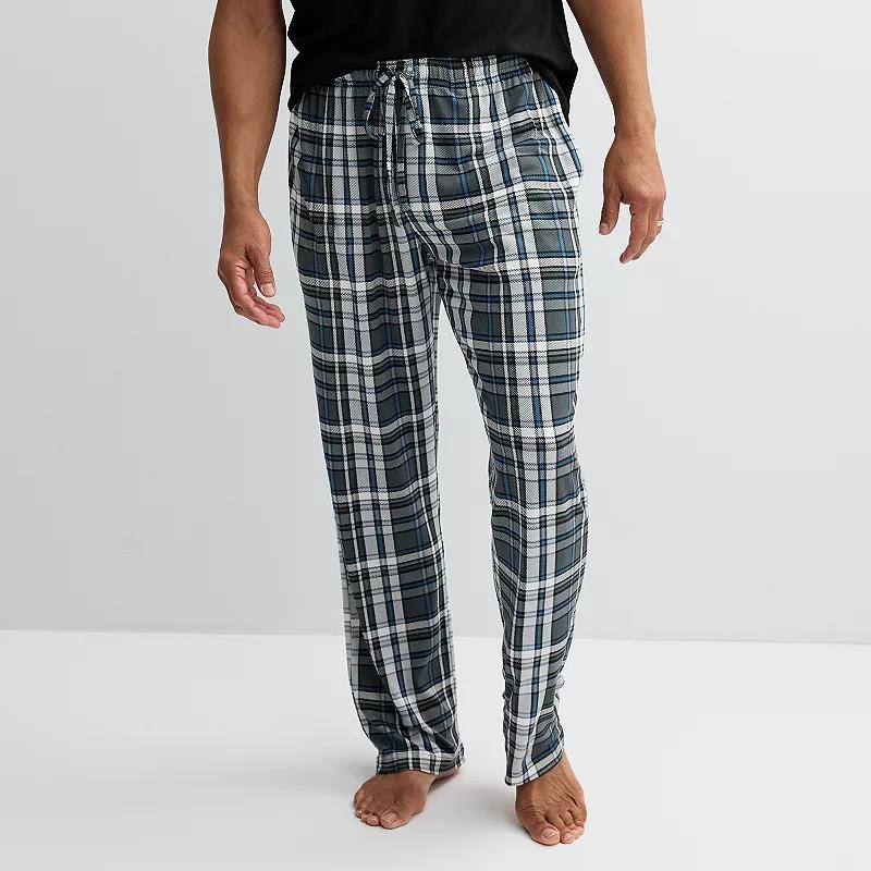 Men's Sonoma Goods For Life® Supersoft Drawstring Pajama Pants, Size: Large, Dark Gray Plaid Product Image