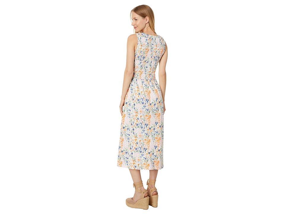 Tommy Hilfiger Sleeveless Smocked Floral Dress (Ivory Multi) Women's Dress Product Image