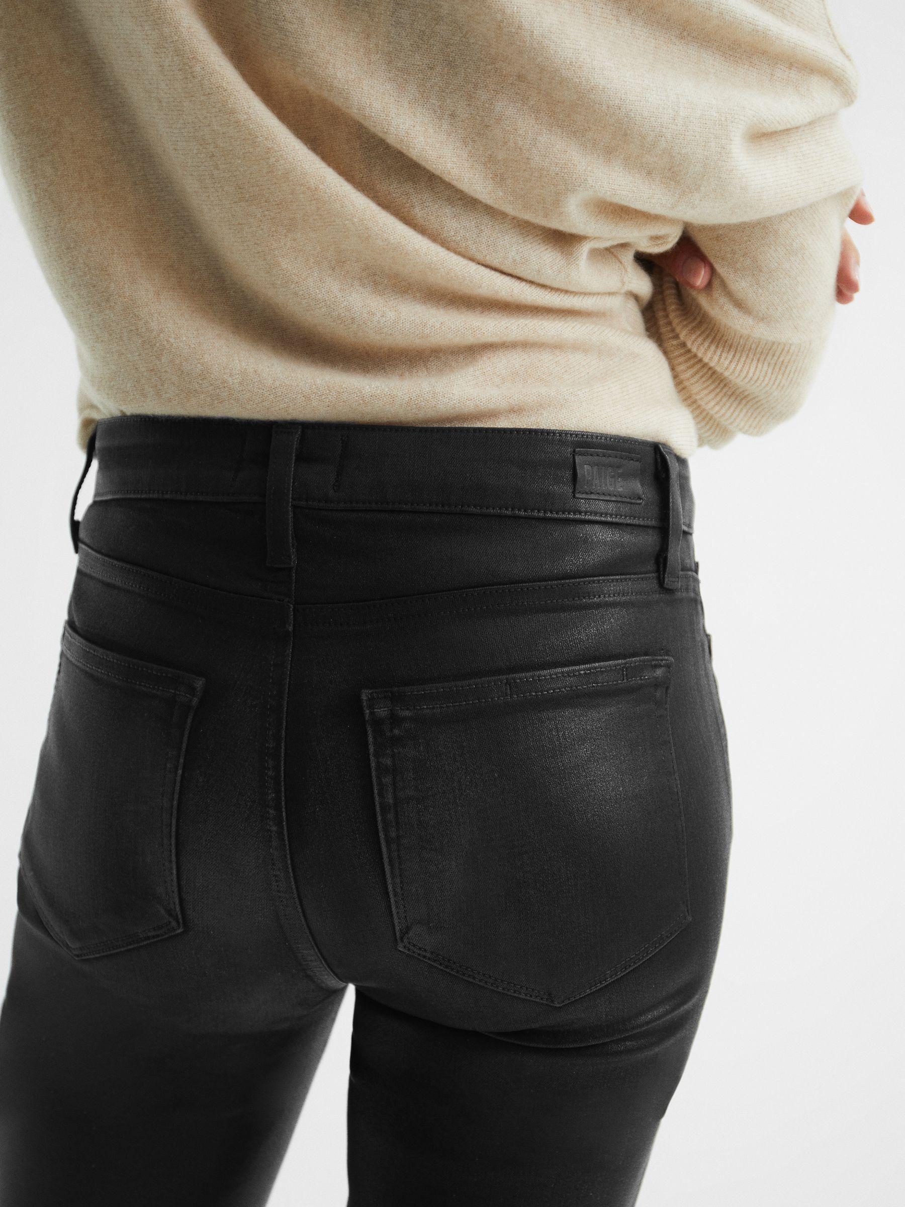 PAIGE Coated Skinny Jeans in Black Product Image