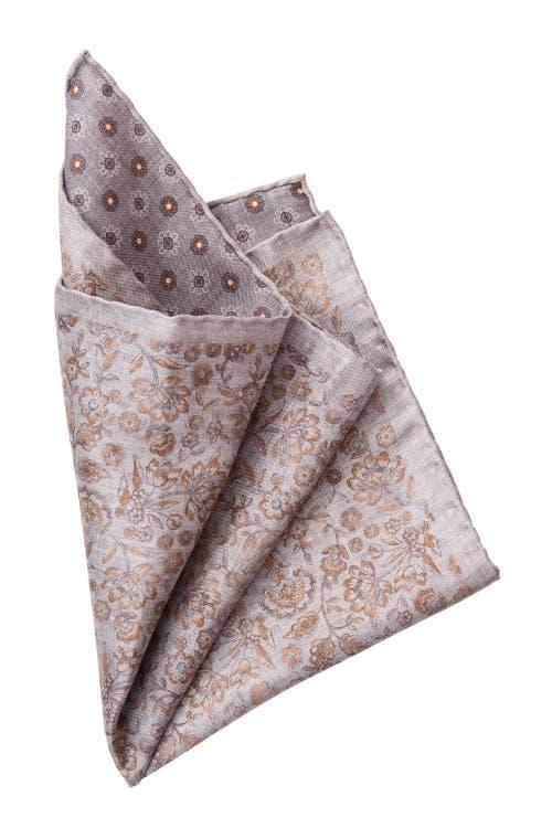 Elizabetta Pascal - Double Sided Silk Pocket Square for Men in Sage Green at Nordstrom Product Image
