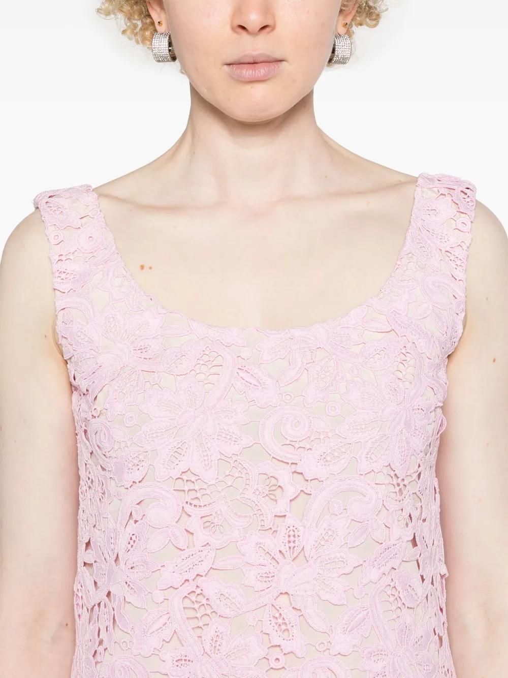 guipure-lace sleeveless minidress Product Image
