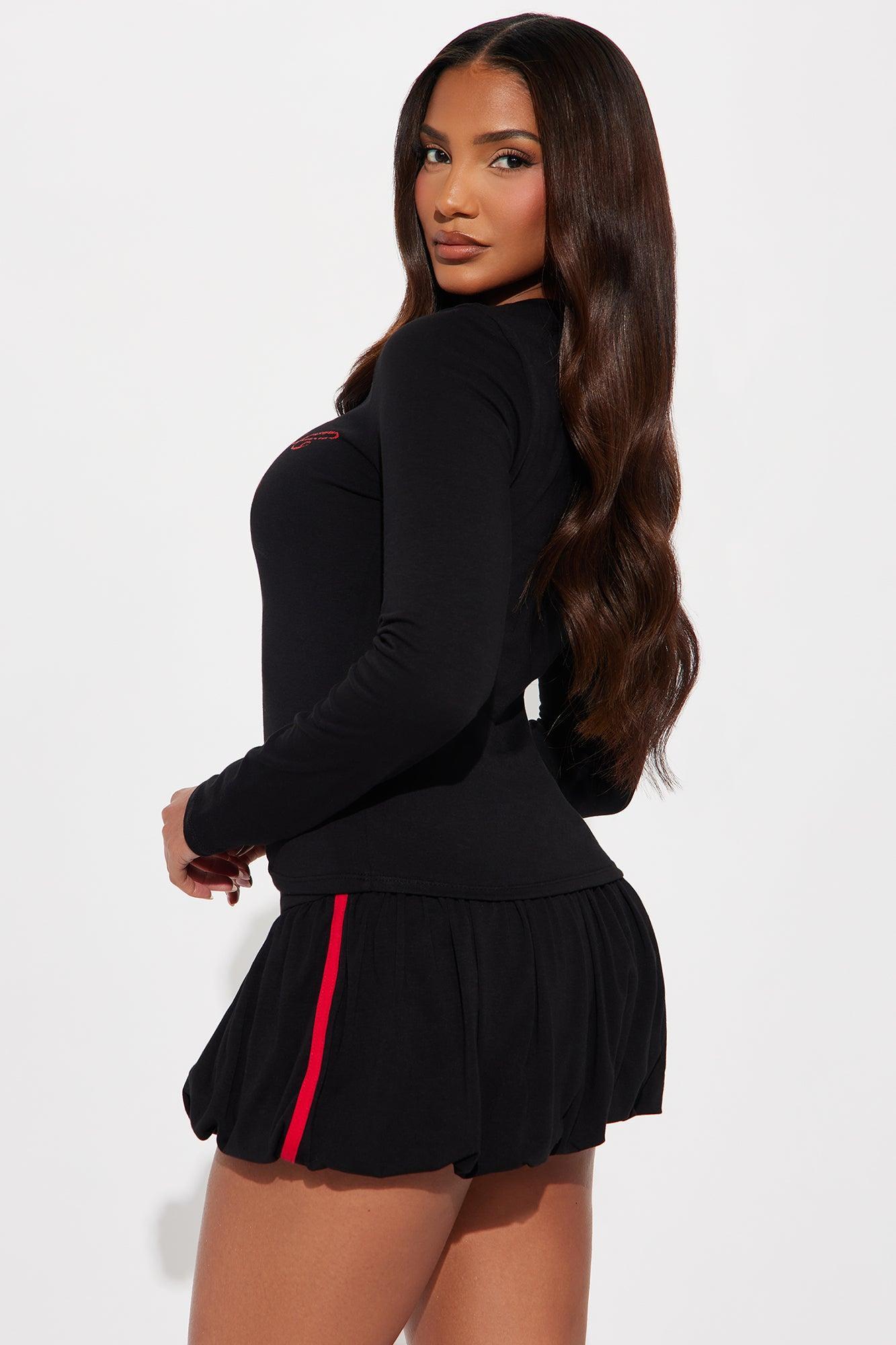 Cocktail Club Bubble Skirt Set - Black Product Image