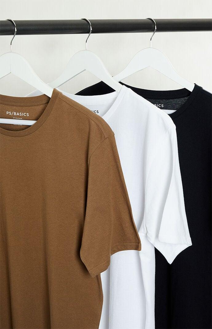 Men's 3 Pack Scallop T-Shirts - Product Image
