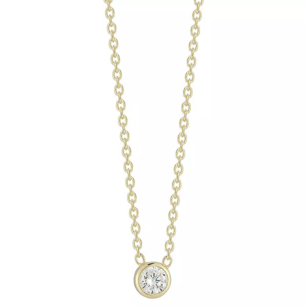Sunkissed Sterling Sterling Silver Cubic Zirconia Stone Necklace, Women's, Size: 17", Gold Tone Product Image