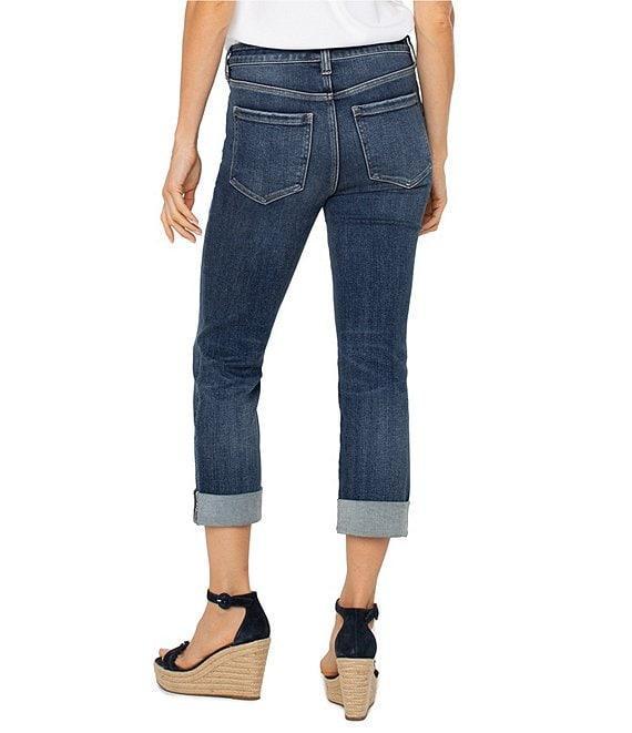 Liverpool Los Angeles Charlie Stretch Denim Mid-Rise Straight Leg Wide Rolled Cuff Jeans Product Image