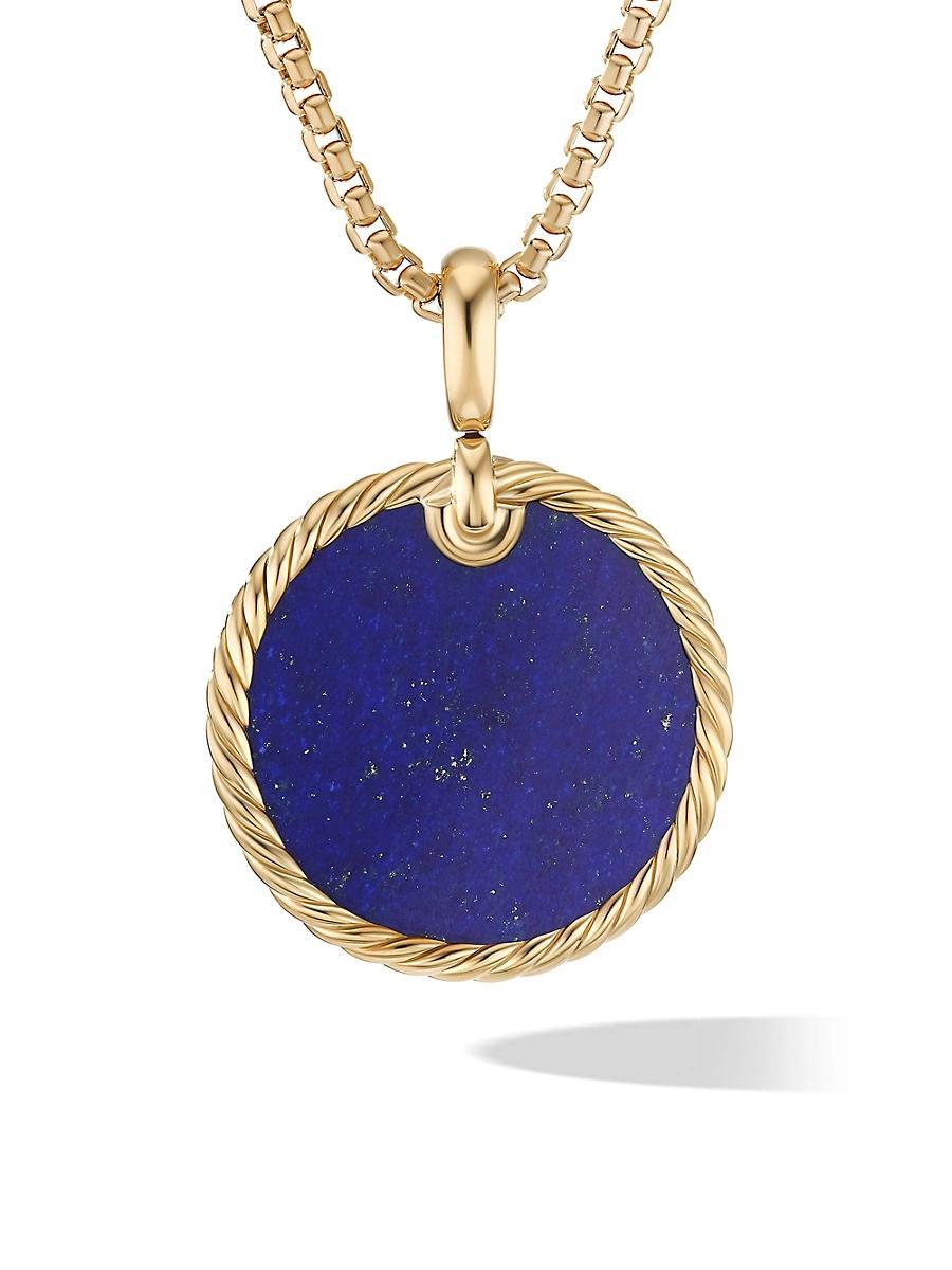 David Yurman Small Cable Disc Amulet in 18K Yellow Gold with Turquoise Product Image