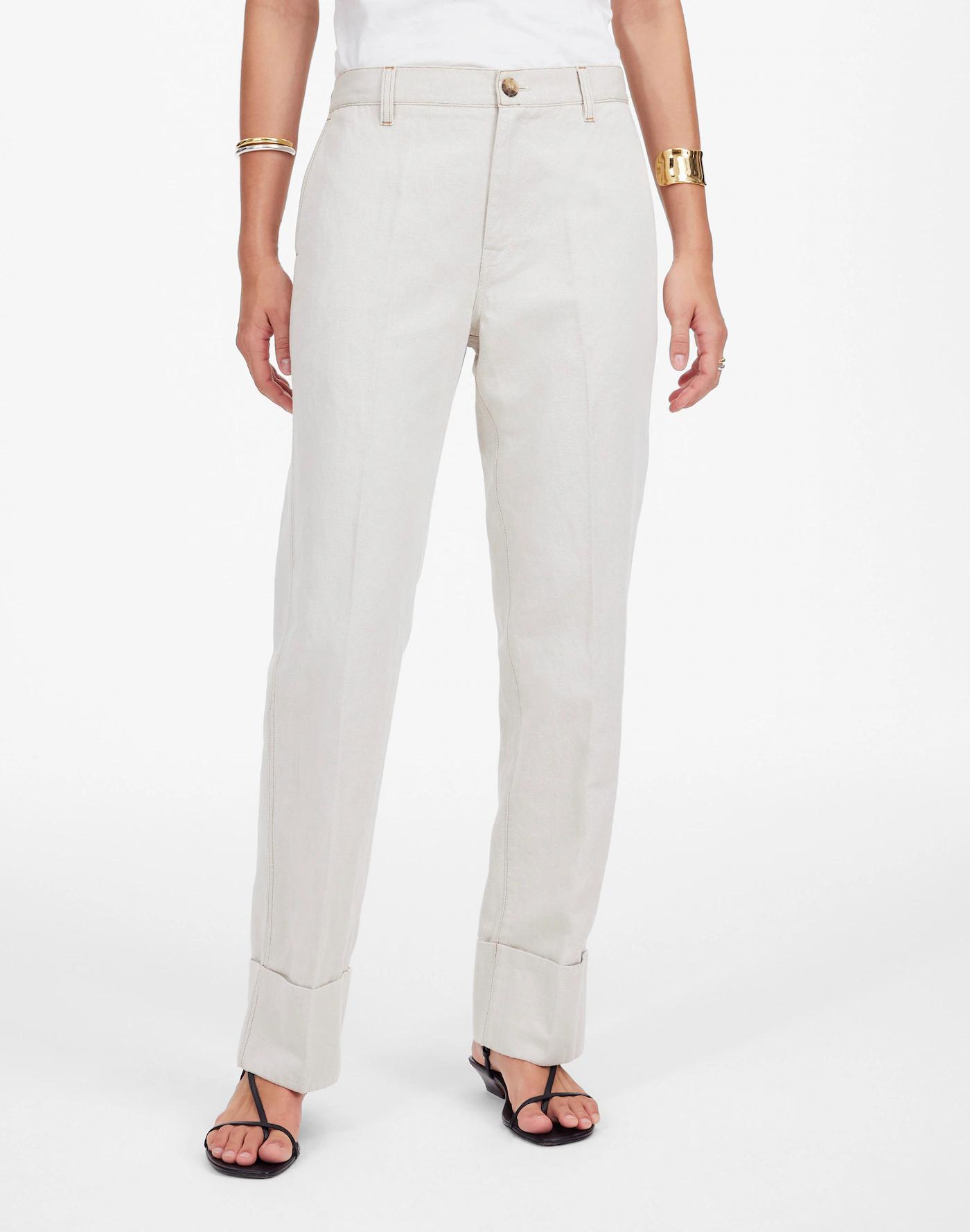 The Tall Dean Easy Straight Pant in Cotton-Linen Blend Product Image