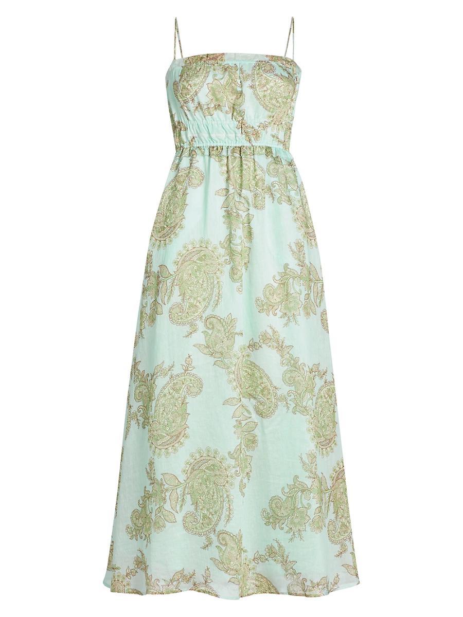 Womens Zoe Paisley Linen-Blend Slipdress Product Image
