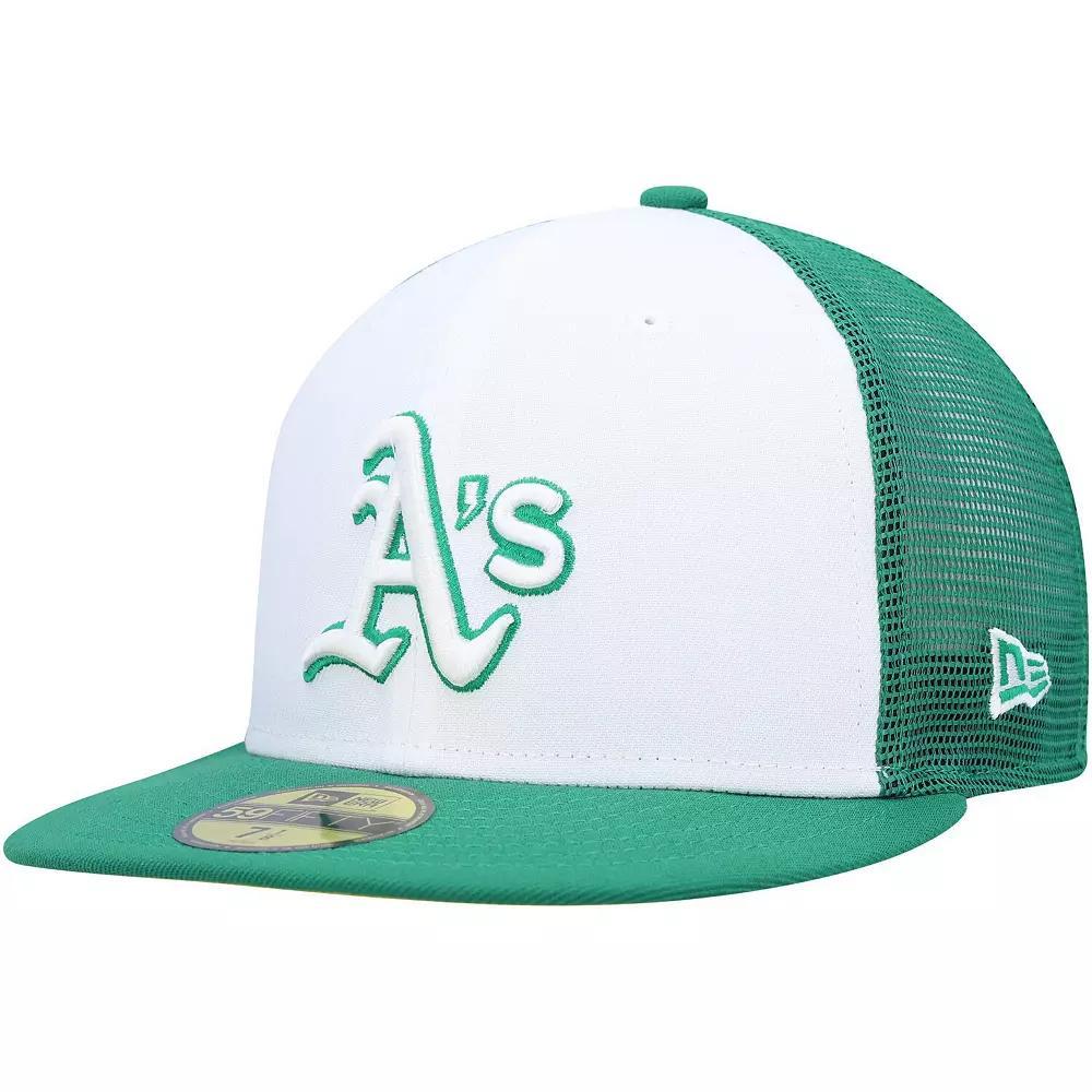 Men's New Era  Green/White Oakland Athletics 2023 On-Field Batting Practice 59FIFTY Fitted Hat, Size: 6 7/8 Product Image