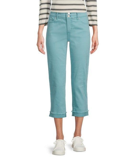 Code Bleu Soho High Rise Skinny Leg Double Waistband Frayed Capri Jeans Product Image