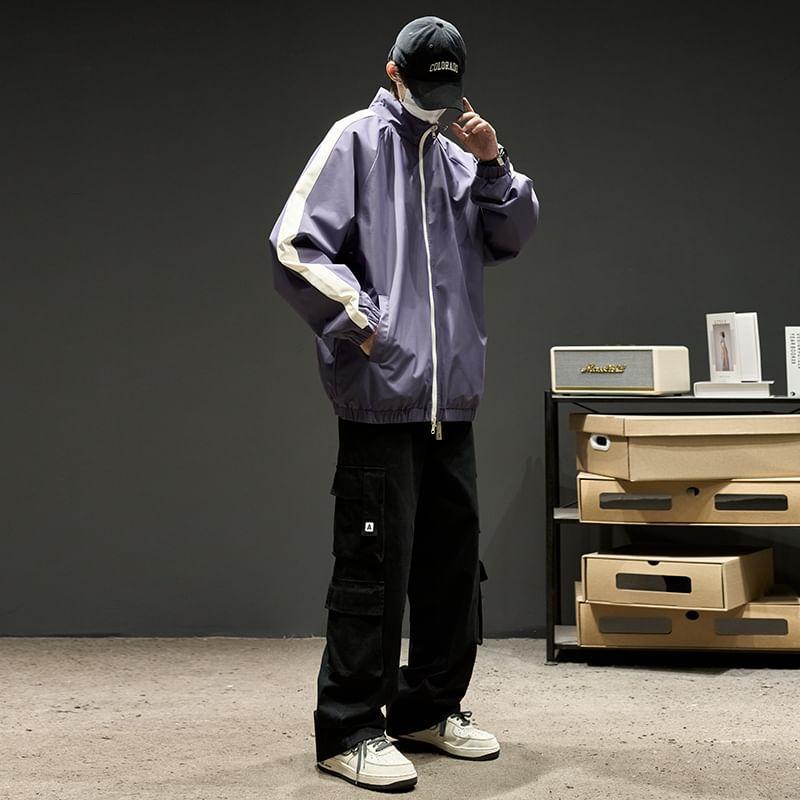 Contrast Trim Zip Jacket Product Image