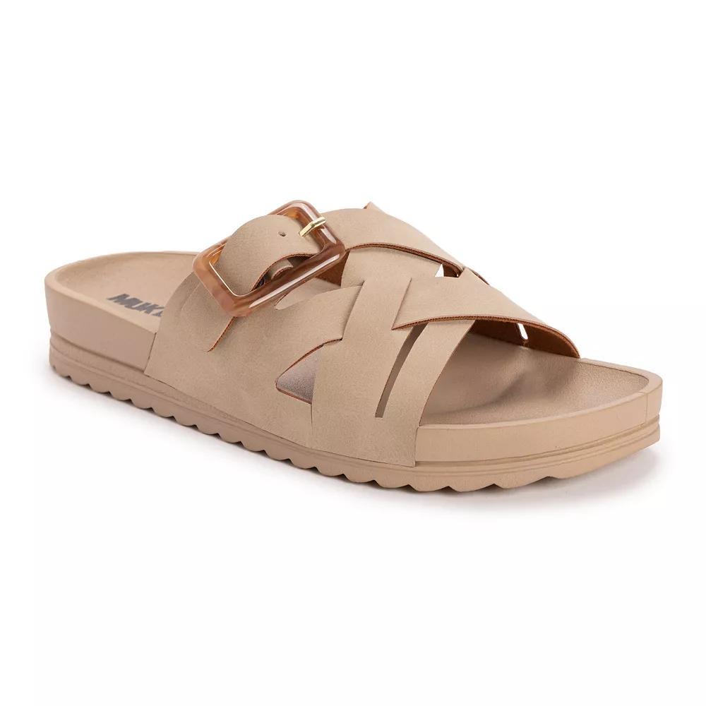 MUK LUKS Grand Shayna Womens Slide Sandals Grey Product Image