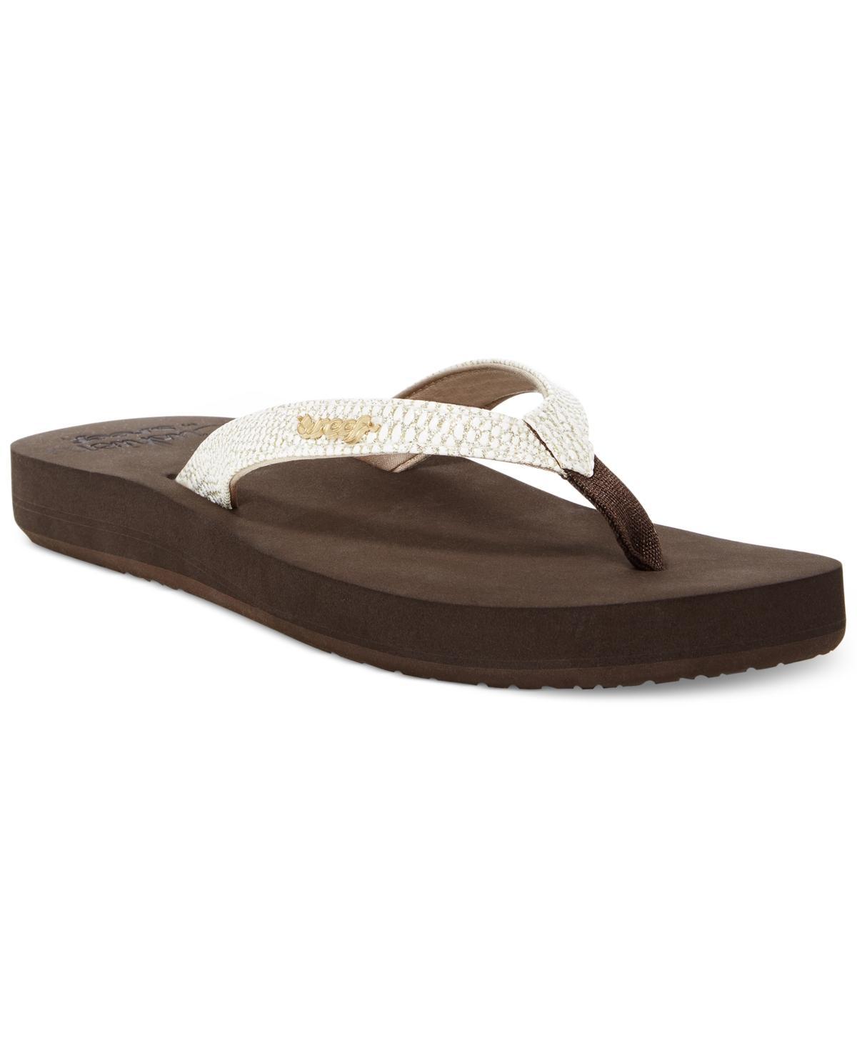 REEF Star Cushion Sassy Women's Flip Flop Sandals, Size: 9, Brown White Product Image