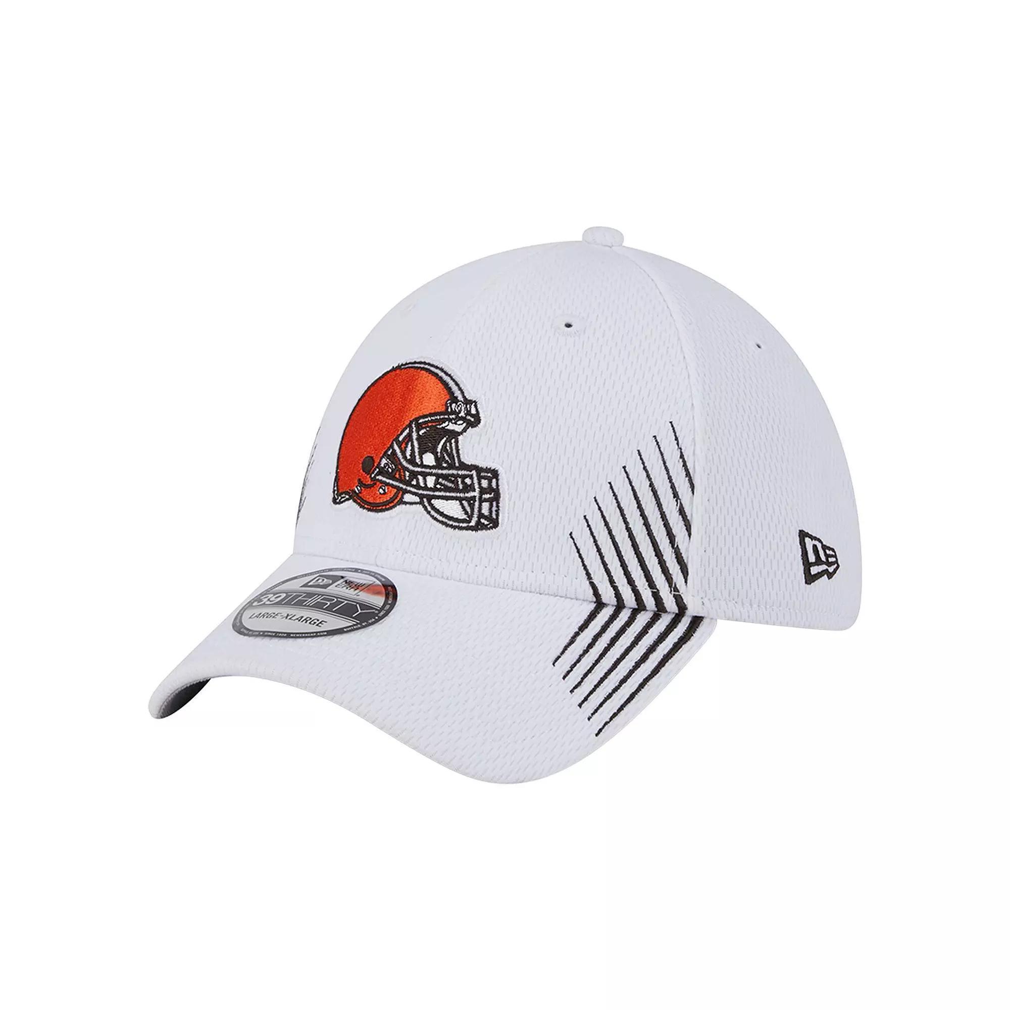Men's New Era White Cleveland Browns Active 39THIRTY Flex Hat, Size: Medium/Large Product Image