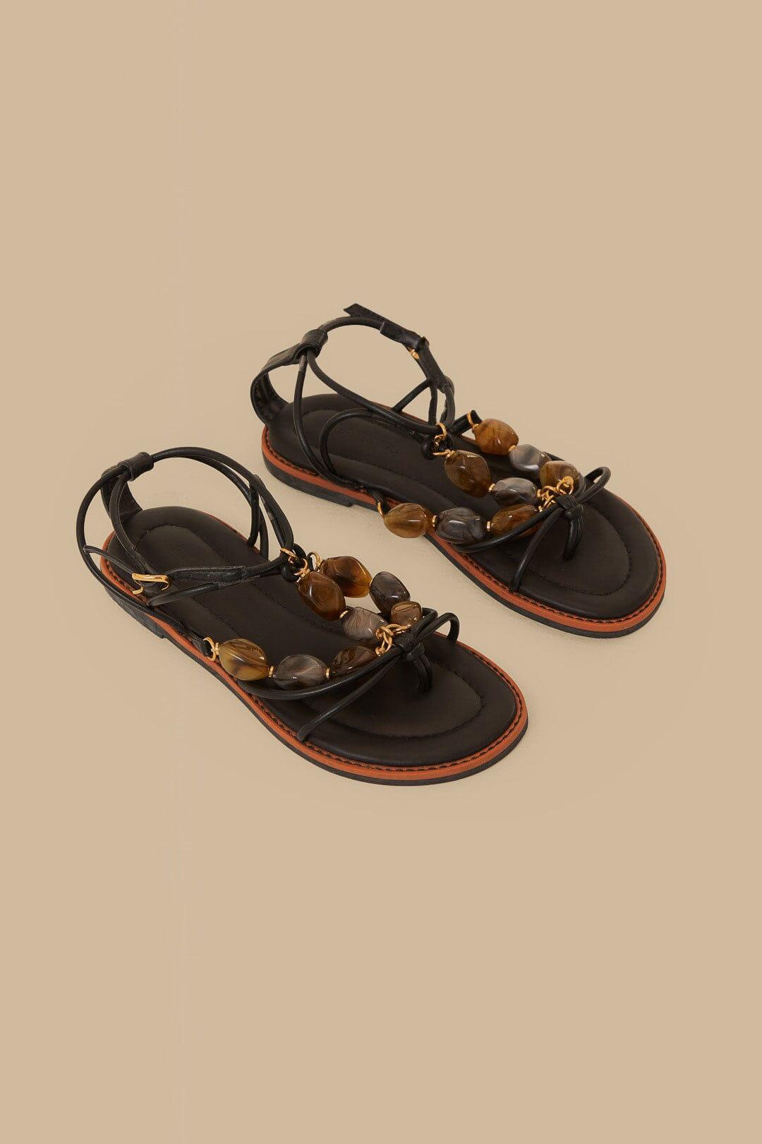 Black Gem Straps Sandal Product Image