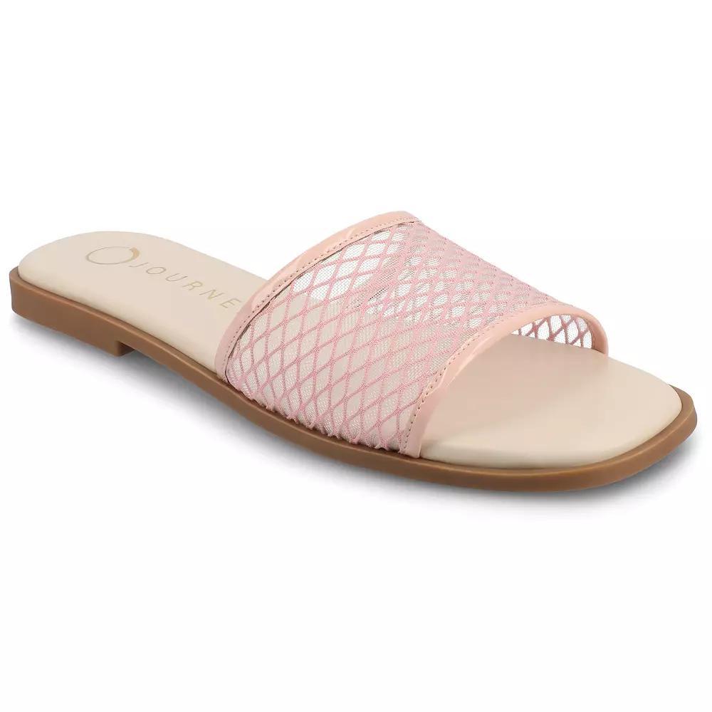 Journee Breckley Women's Slip On Flat Sandals, Size: 9, Pink Product Image