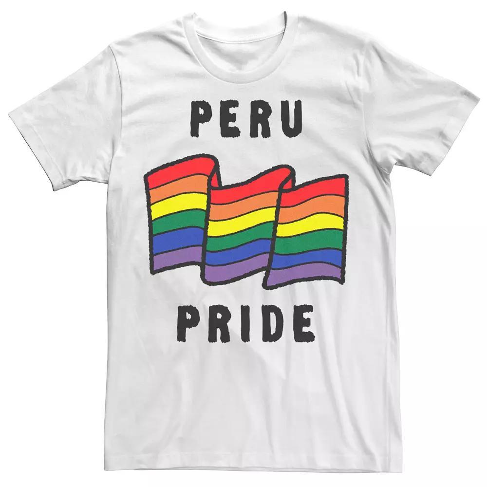 Men's Gonzales Peru Pride Sketched Flag Tee, Size: XXL, White Product Image