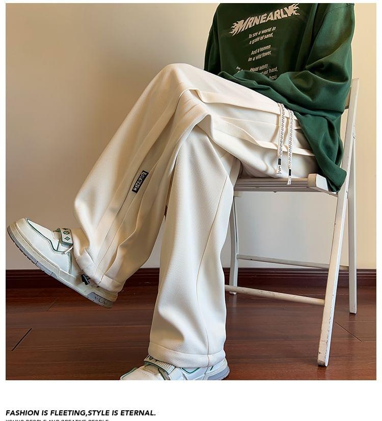 High Waist Loose Fit Plain Sweatpants Product Image