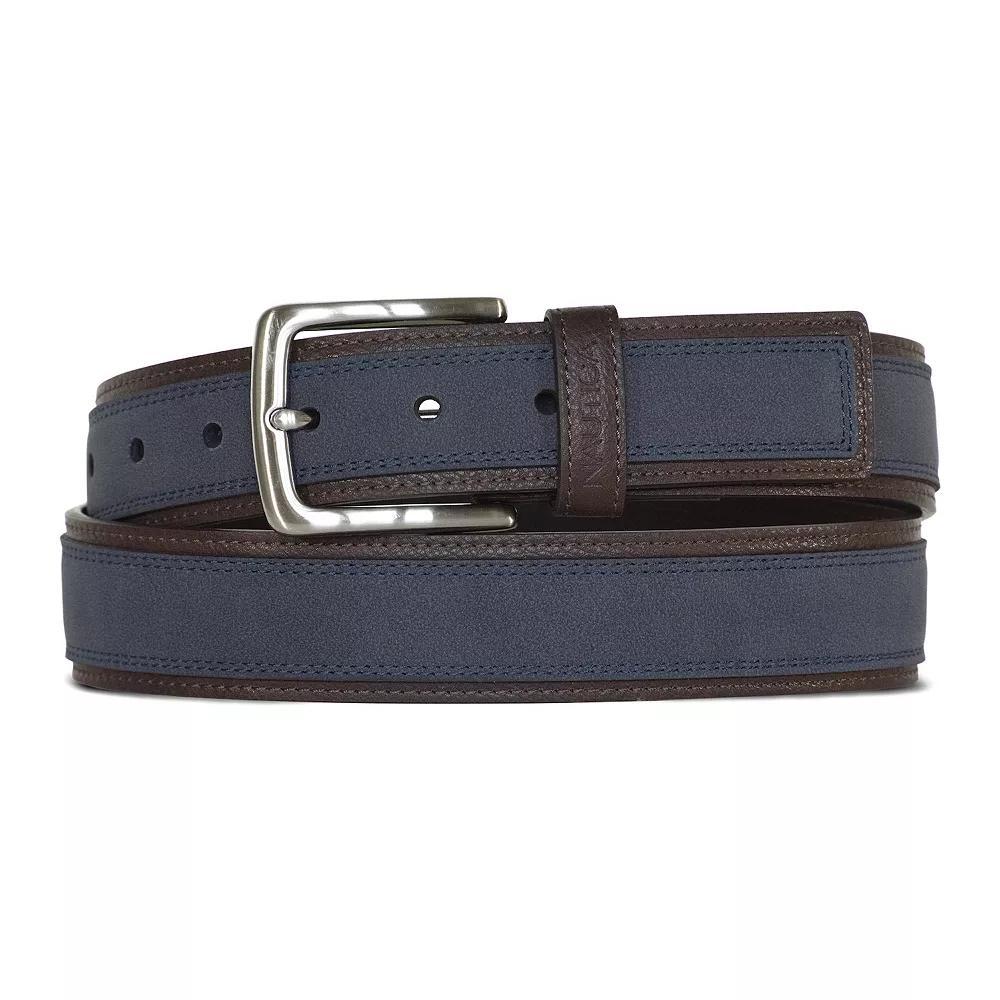 Men's Nautica Casual Overlay Leather Belt, Size: 36, Blue Product Image