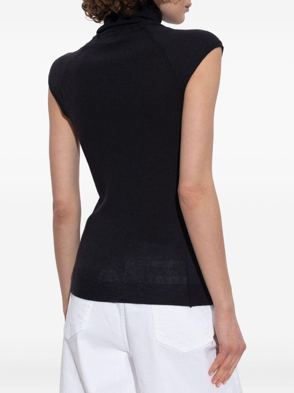 cap-sleeve turtleneck top Product Image