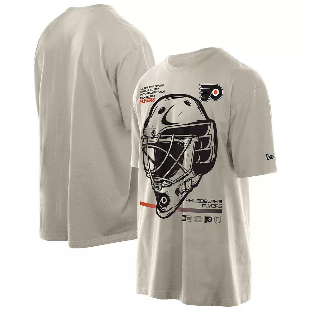 Men's New Era Tan Philadelphia Flyers Goalie Mask T-Shirt, Size: XL, Fly Team Product Image