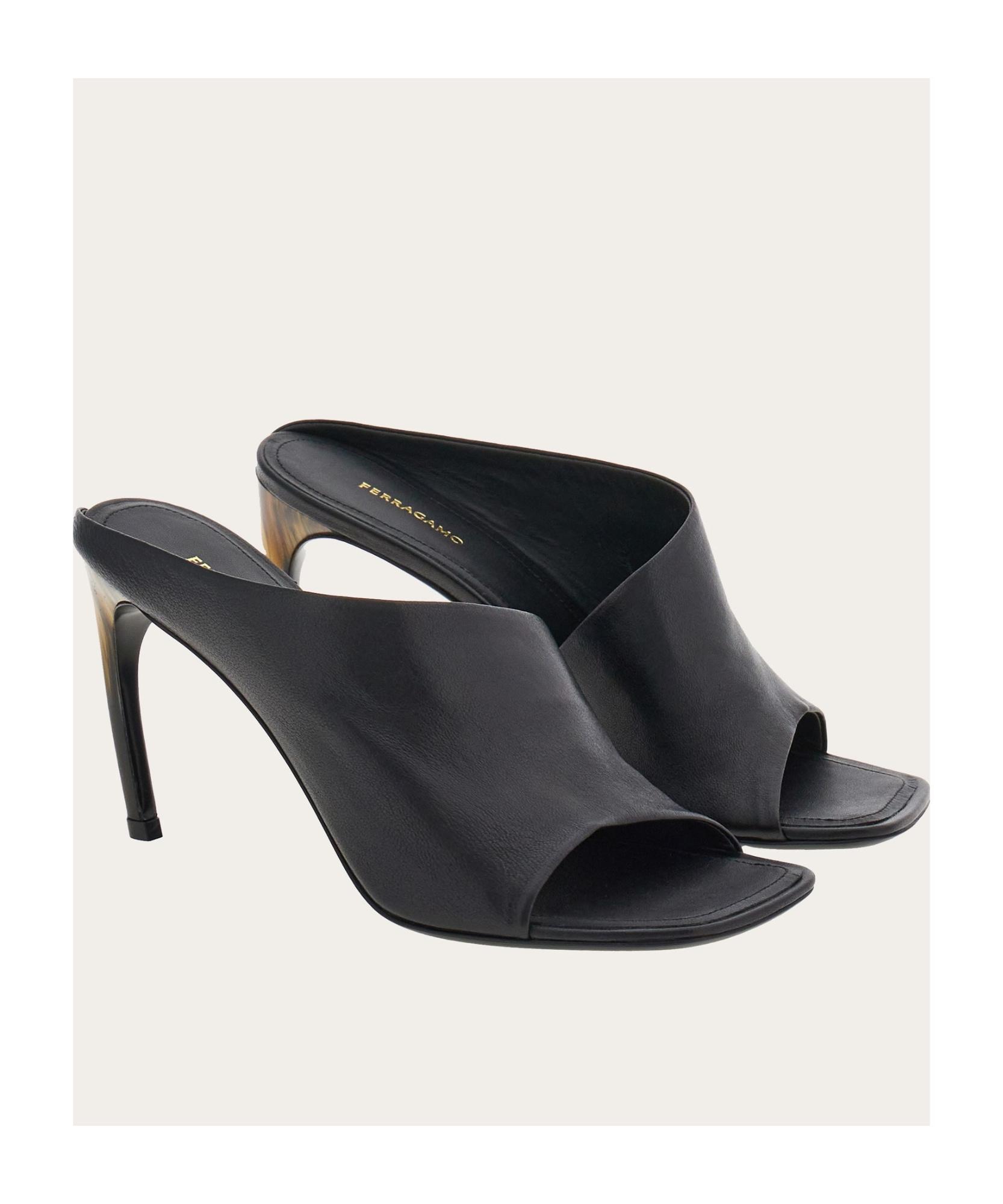 FERRAGAMO Nymphe Asymmetrical Leather Mule Sandals In Multicolor Product Image