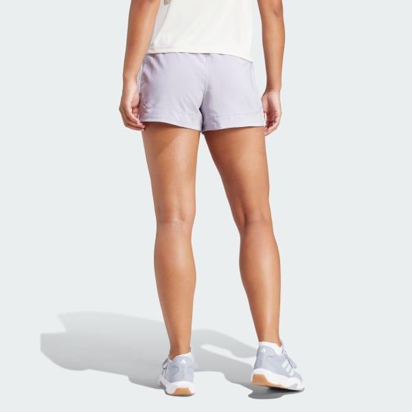 adidas Pacer Training 3-Stripes Woven High-Rise Shorts Aurora Ruby S 3 Womens Product Image