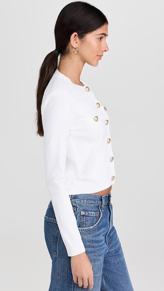 L'AGENCE Toulouse Crop Crew Neck Cardigan | Shopbop Product Image