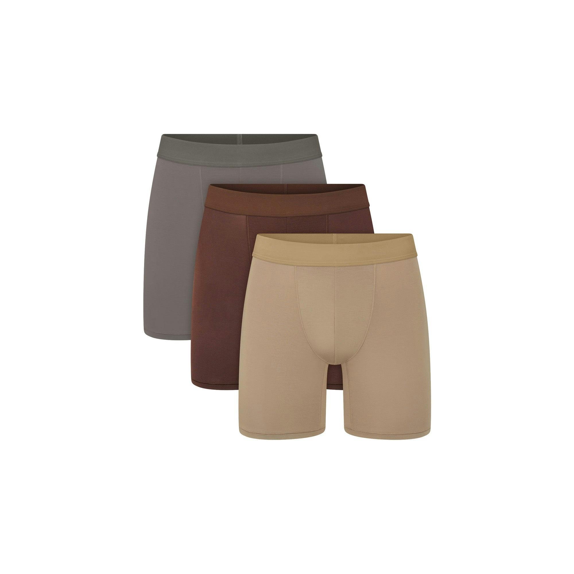 SKIMS STRETCH MENS CLEAN WAISTBAND 5" BOXER BRIEF 3-PACK | DESERT MULTI Product Image