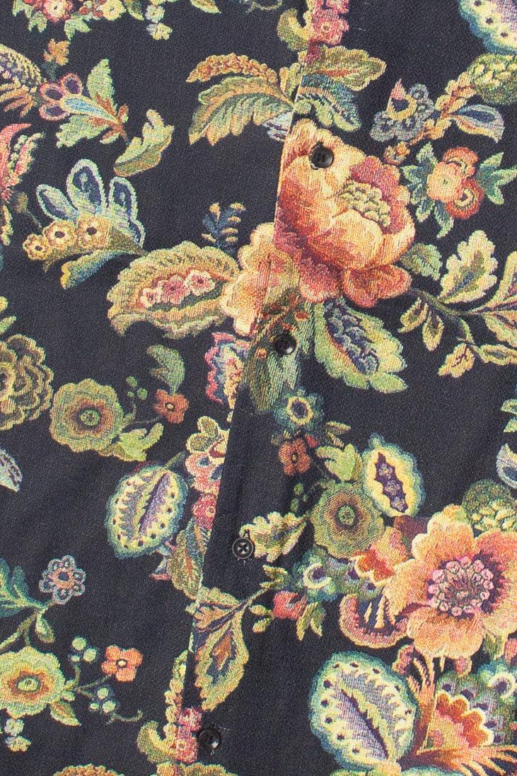 Tapestry Style Floral Button Up Shirt Product Image