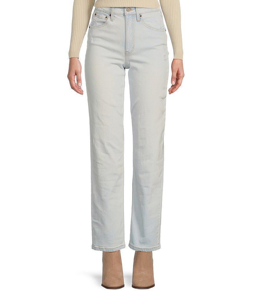 High Rise Ankle Crop Straight Jeans Product Image