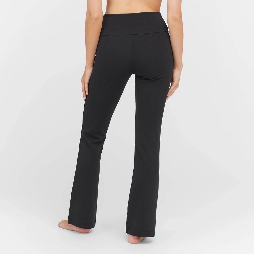 ASSETS by SPANX Women's Ponte Shaping Flare Leggings - Black L: Midweight, Pull-On, 32" Inseam Product Image
