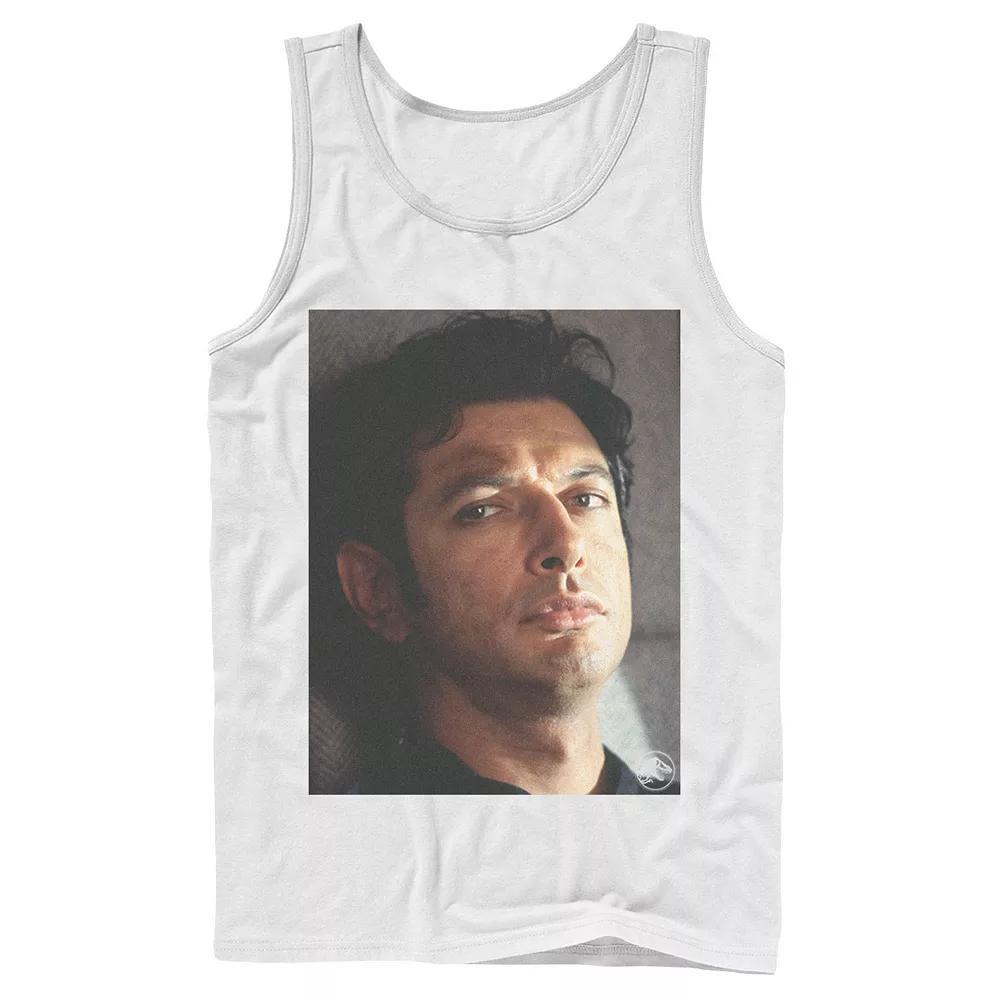 Men's Jurassic Park Jeff Goldblum Stare Tank Top, Size: Large, White Product Image
