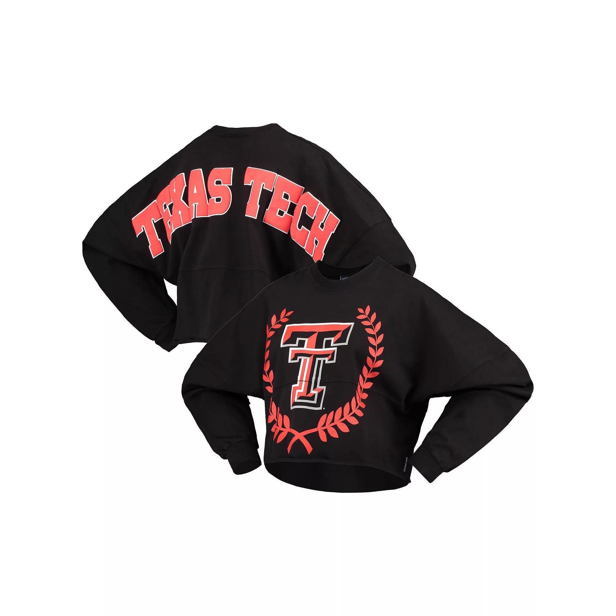 Womens Texas Tech Red Raiders Laurels Crop Long Sleeve T-Shirt Product Image