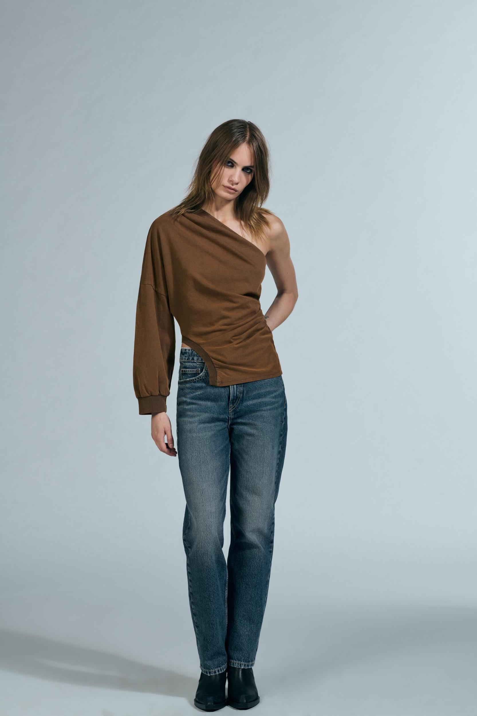 WASHED EFFECT ASYMMETRIC TOP Product Image