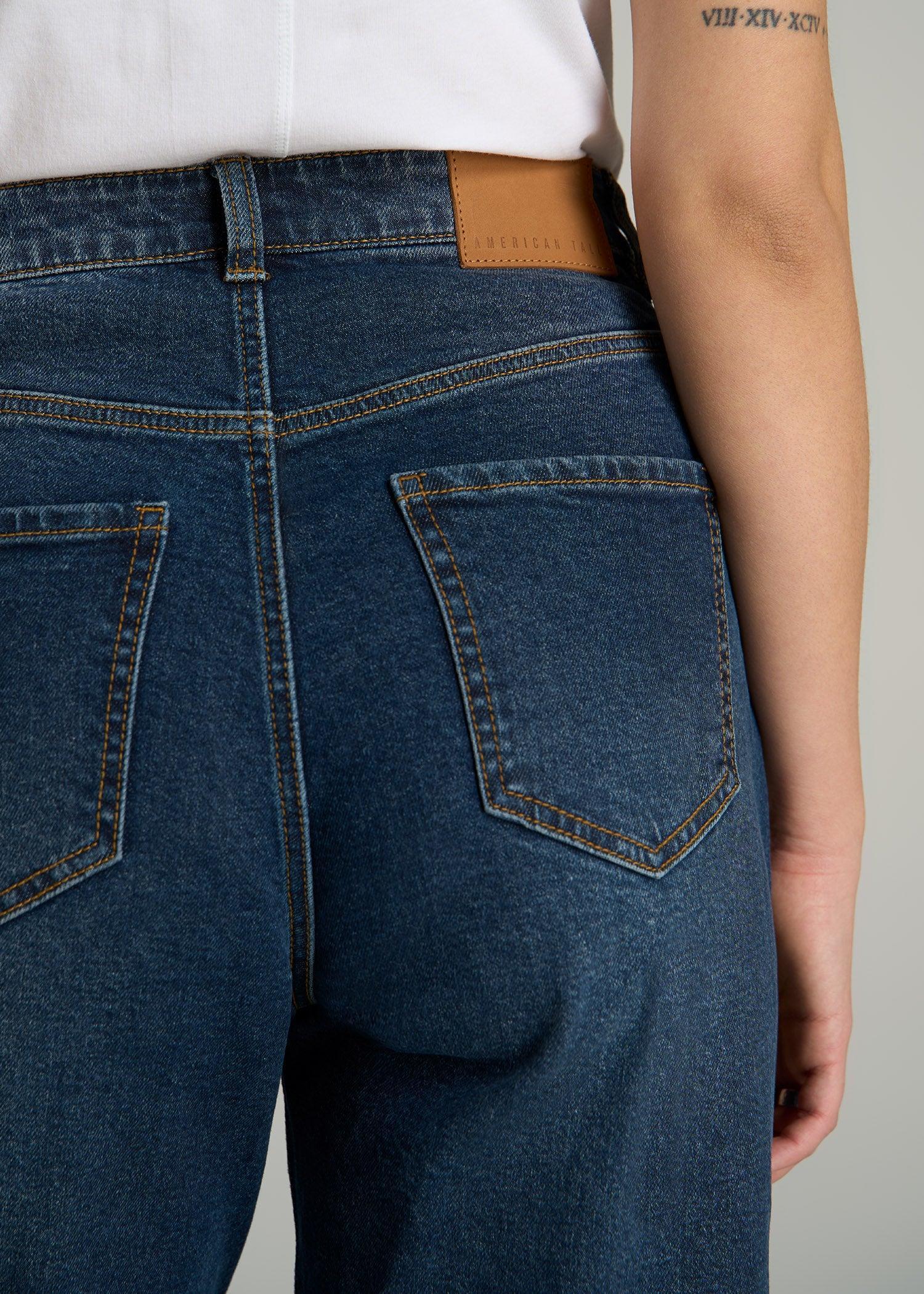 Emma High Rise Relaxed Tapered Tall Women's Jeans in Faded Dark Indigo Product Image
