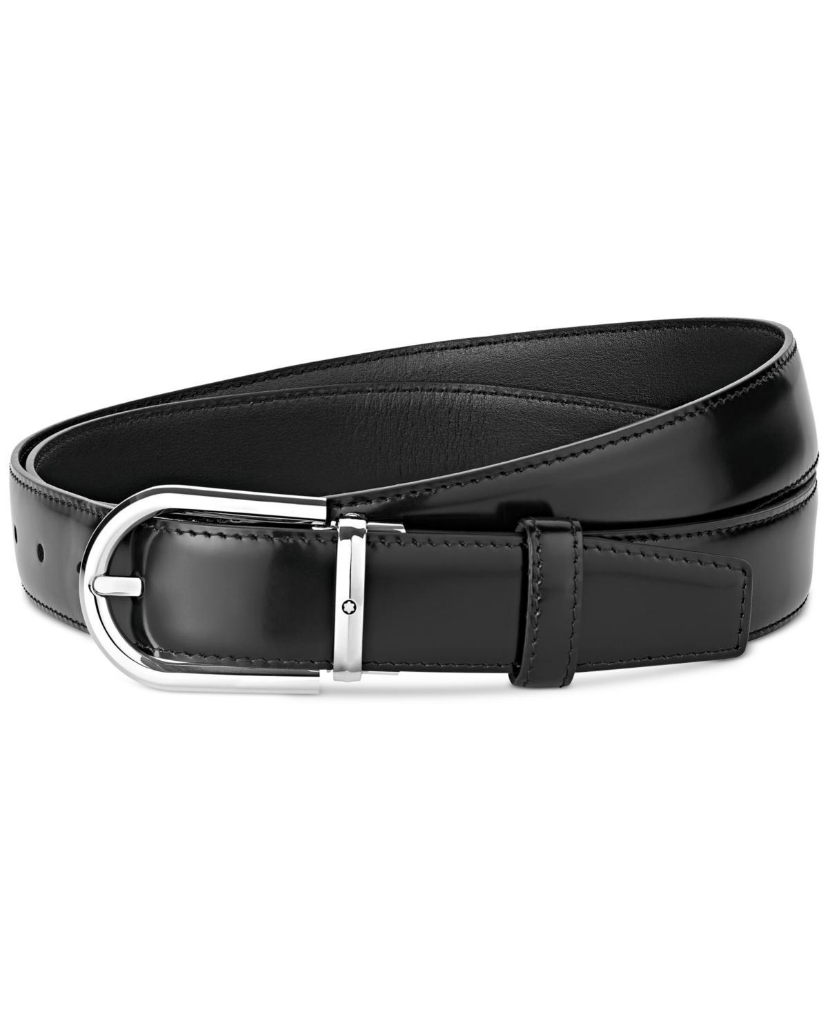 Mens Round Buckle Leather Belt Product Image