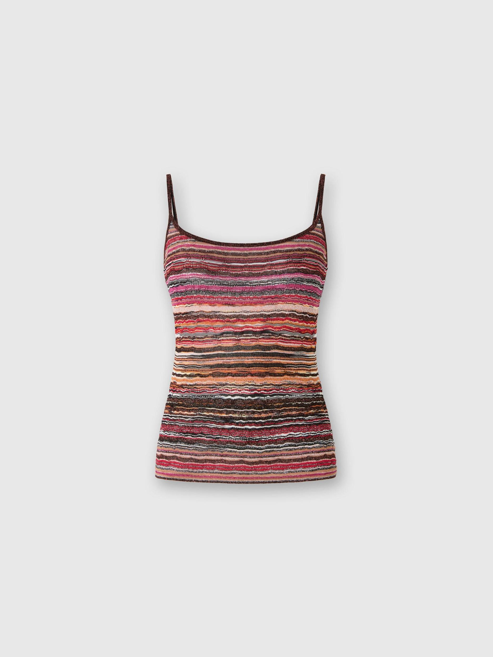 Tank top in embossed viscose with lamé wave pattern Product Image