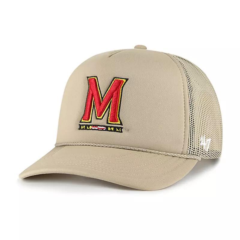 Mens 47 Khaki Maryland Terrapins Foam Front Mesh Trucker Snapback Hat Product Image