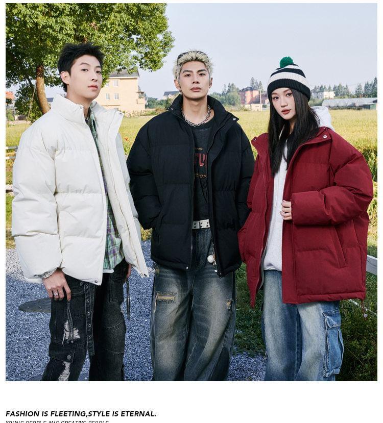 Plain Zip Puffer Jacket Product Image
