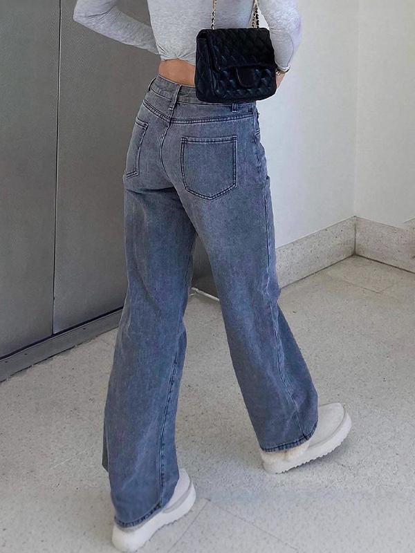 Trendy Minimalist Boyfriend Jeans Product Image