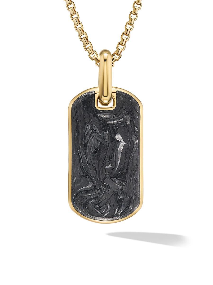 Mens Forged Carbon Tag in 18K Yellow Gold Product Image