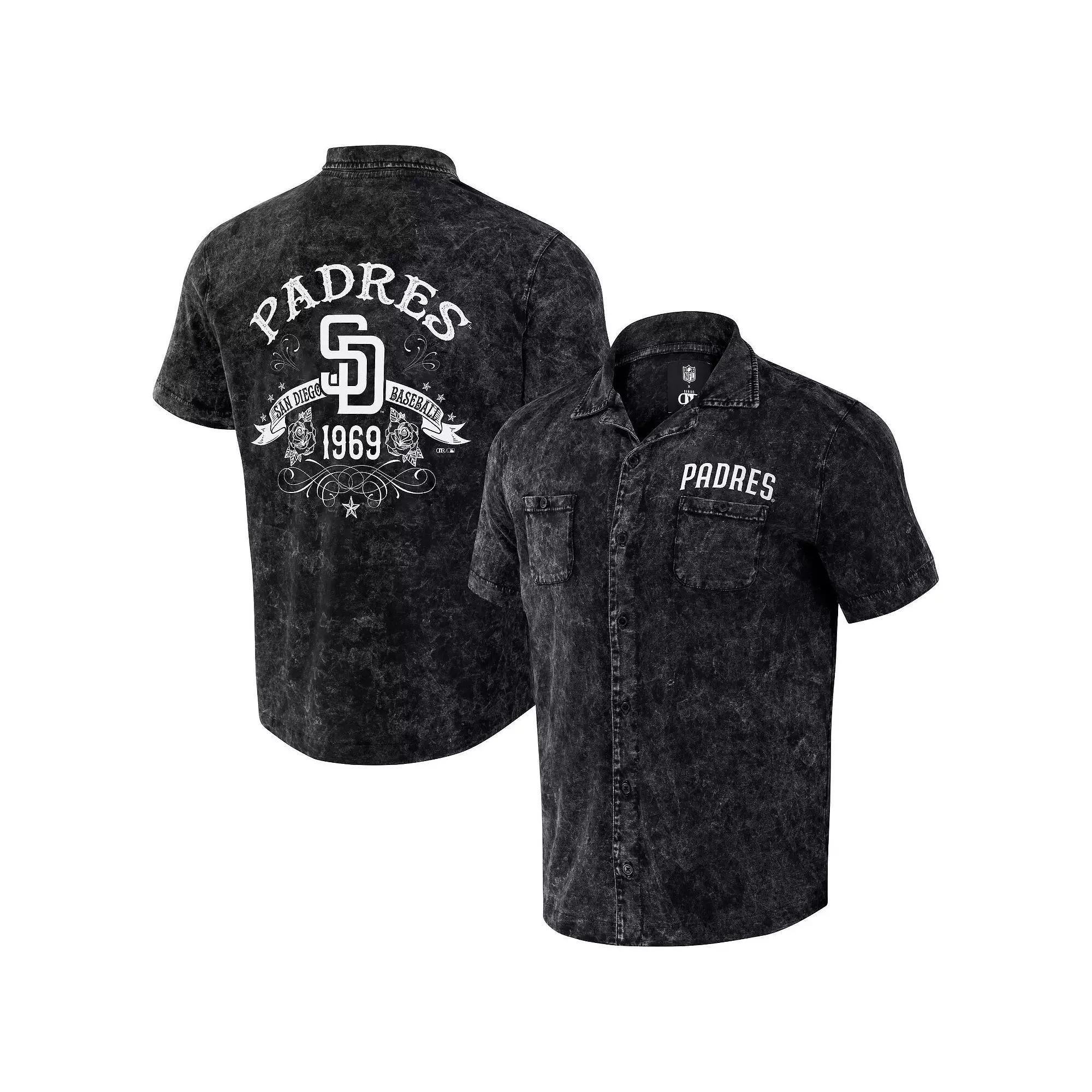 Men's Darius Rucker Collection by Fanatics  Black San Diego Padres Denim Team Color Button-Up Shirt, Size: Small Product Image