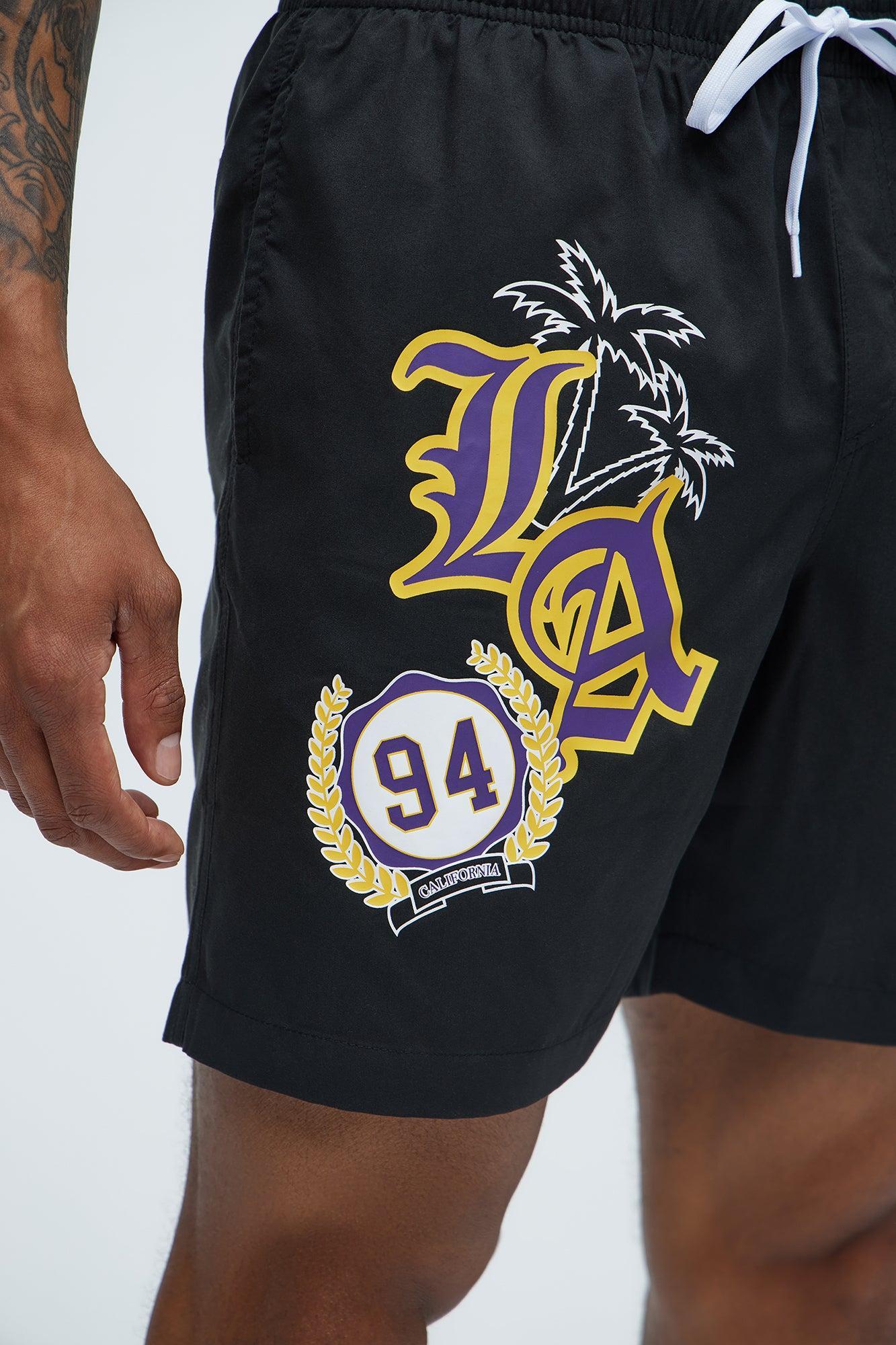 LA Born And Raised Swim Mid Trunk - Black Product Image