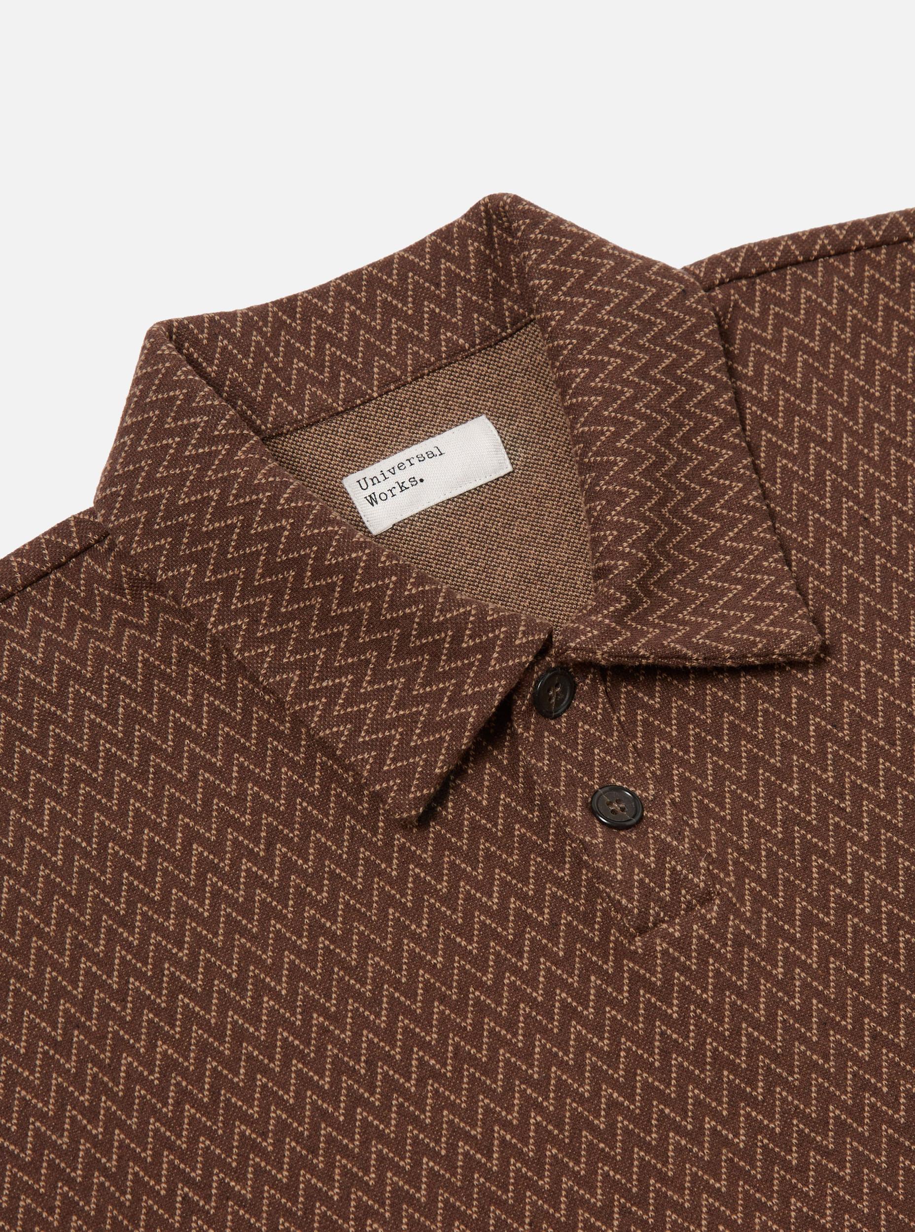 Brown Zig Zag Jersey Newlyn Polo Product Image