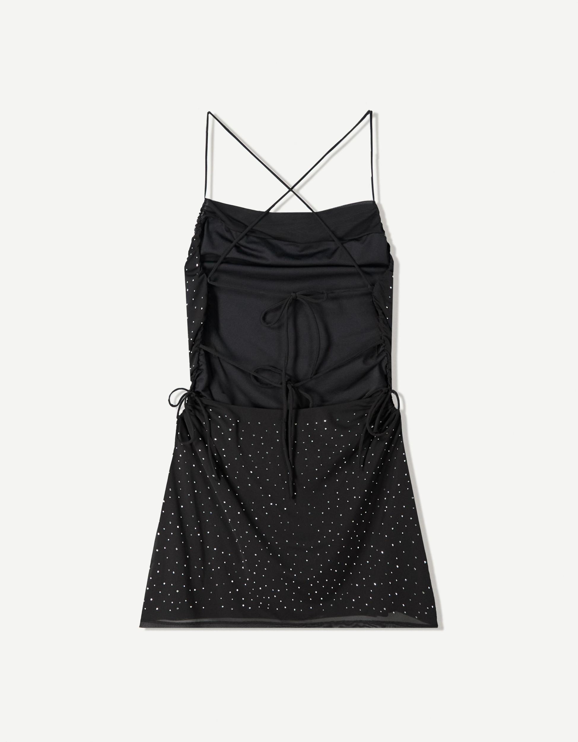 Mini dress with rhinestone straps Product Image