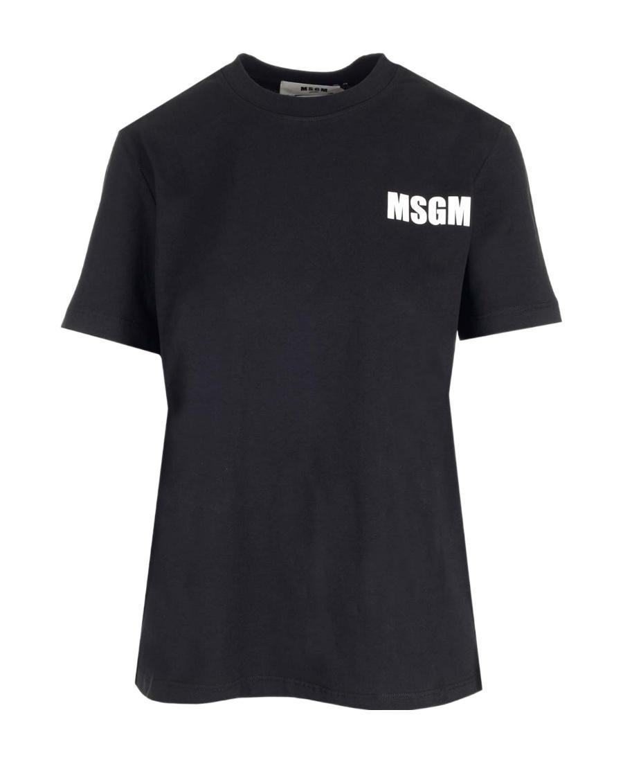 MSGM Logo Printed T-shirt In Black Product Image